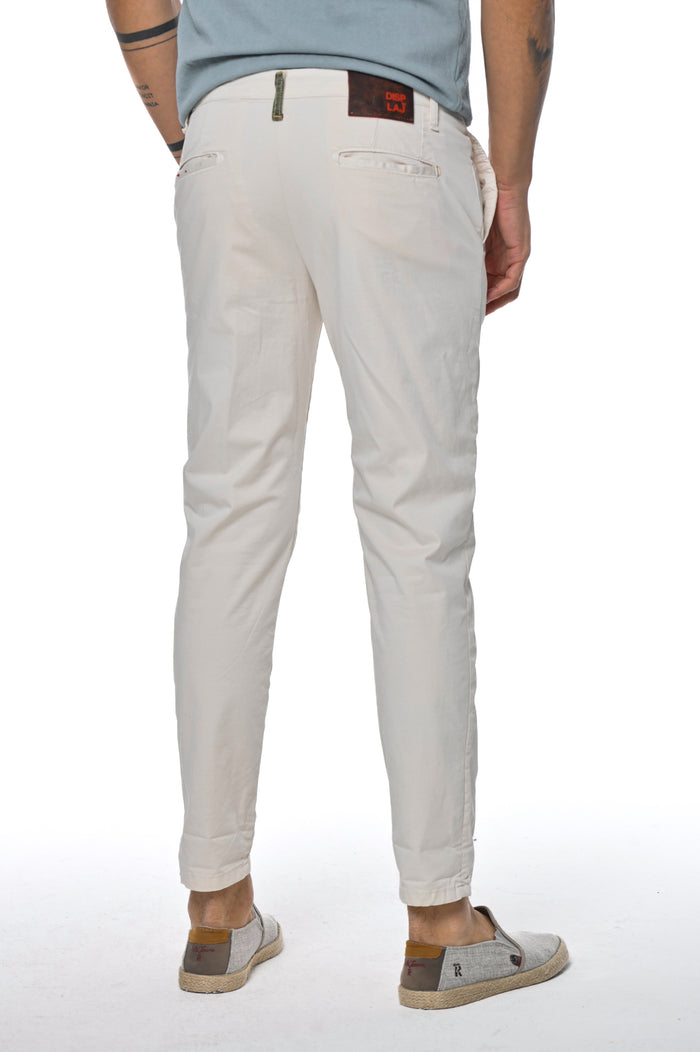 Pantaloni in cotone slim Sonic Raso panna SS26