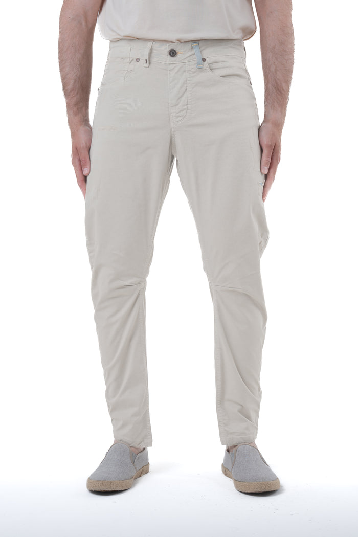 Pantaloni in cotone tapered Kron beige SS25