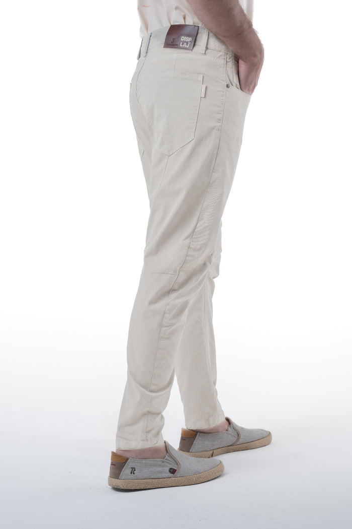 Pantaloni in cotone tapered Kron beige SS25