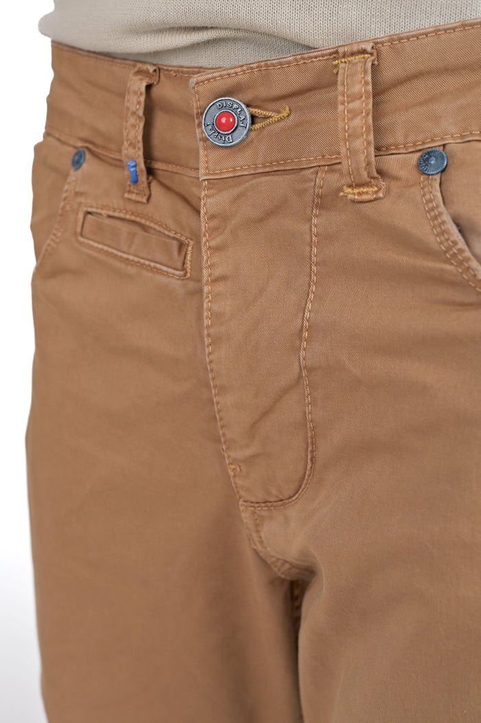 Pantaloni in cotone Tapered Vertigo caramello SS25