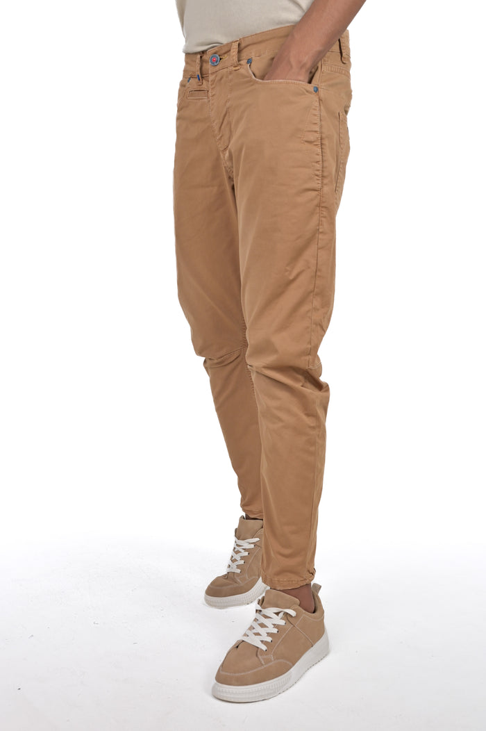 Pantaloni in cotone Tapered Vertigo caramello SS25