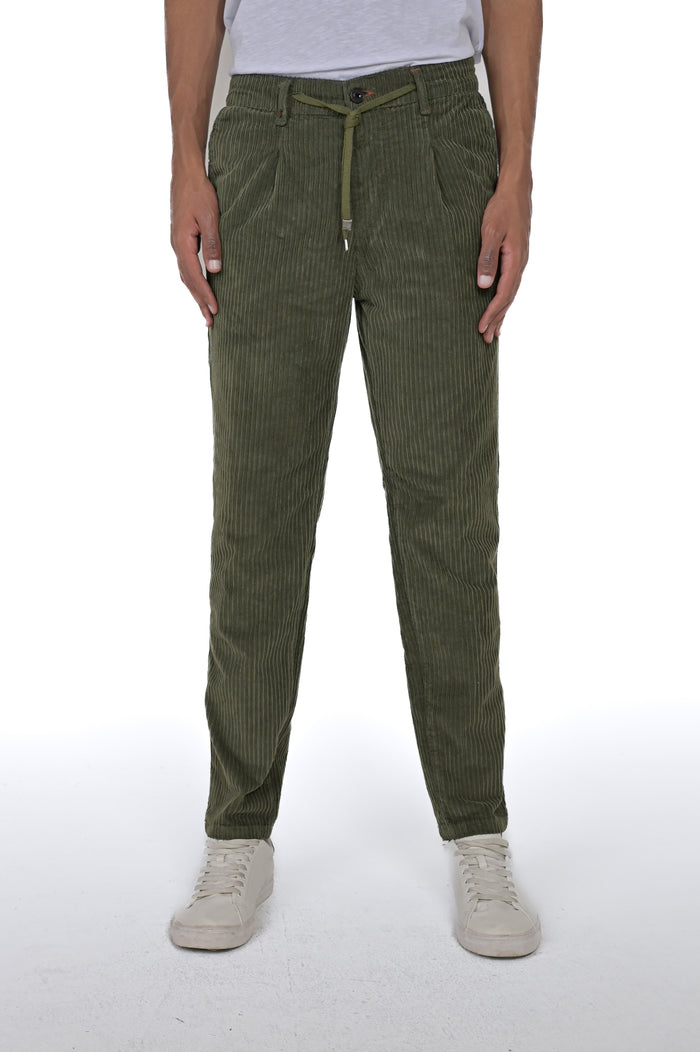 Pantaloni in velluto regular Different Costa verde FW24/25