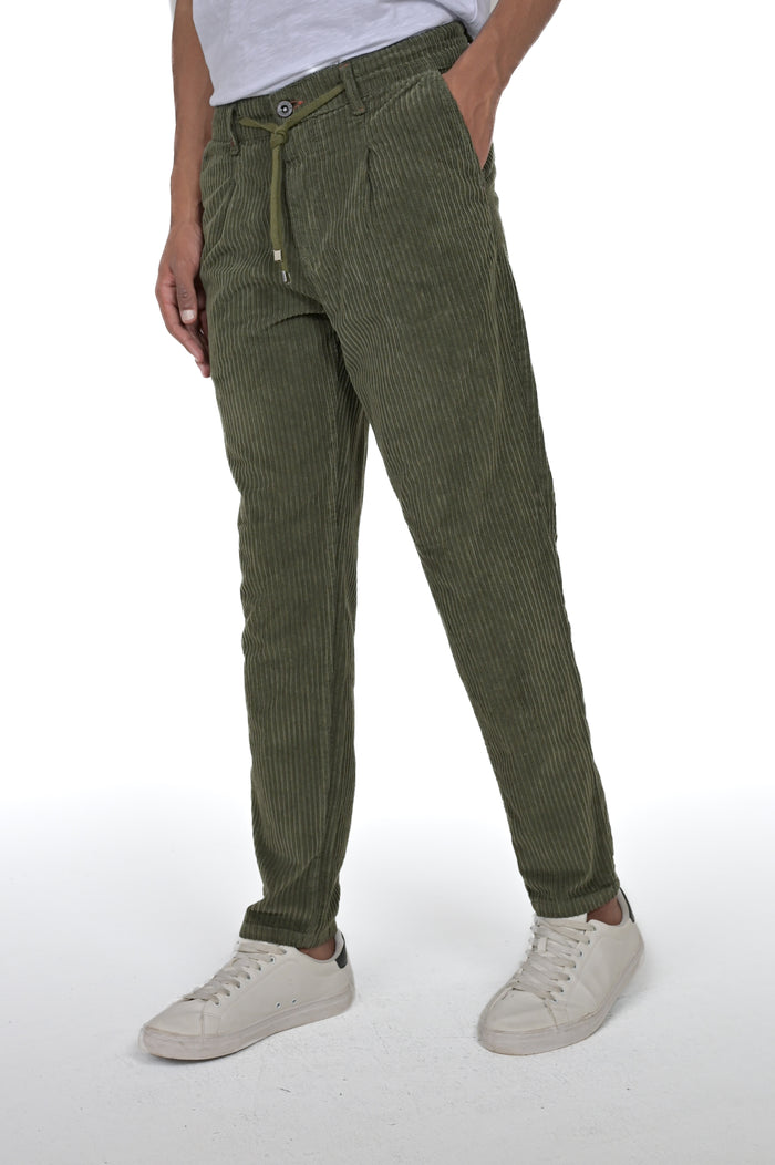 Pantaloni in velluto regular Different Costa verde FW24/25