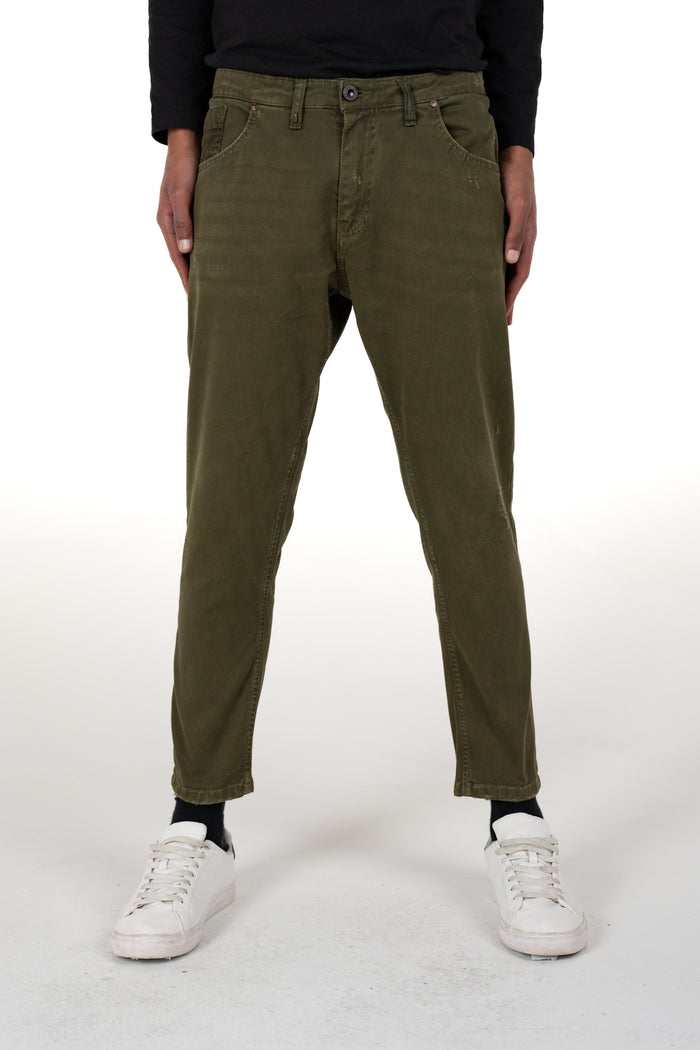 Pantaloni Slim Life Bull Verde FW26