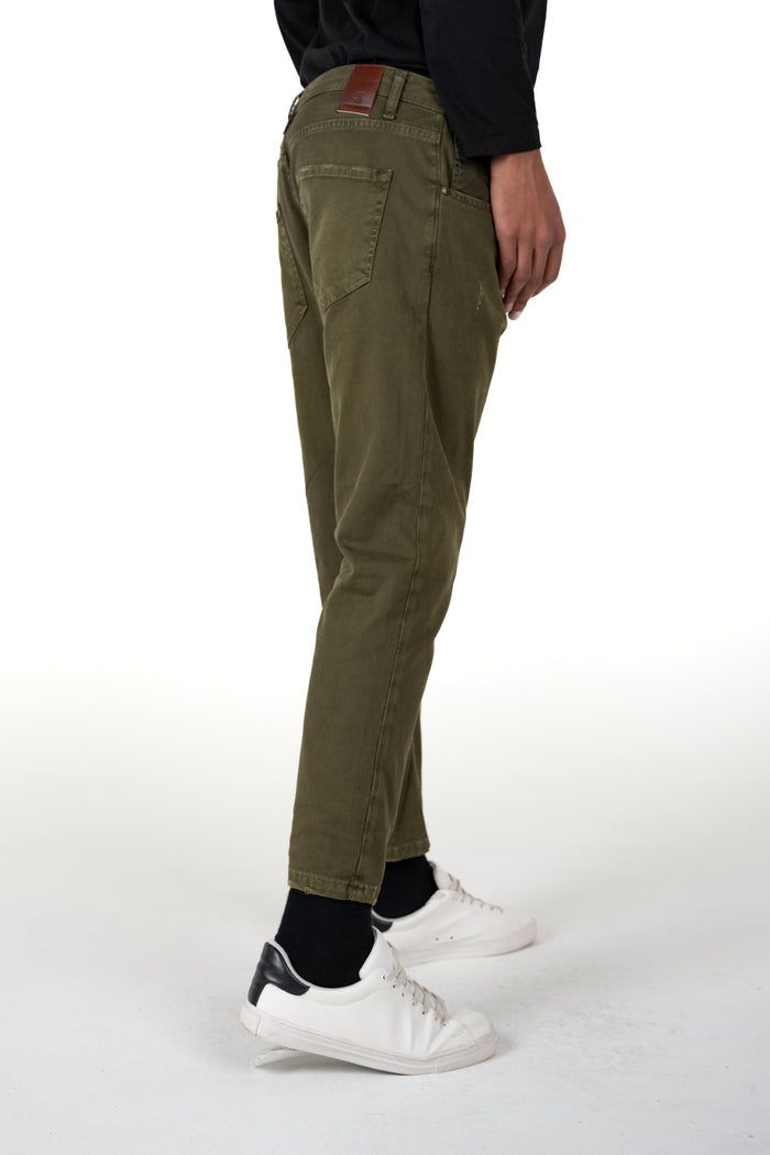 Pantaloni Slim Life Bull Verde FW26