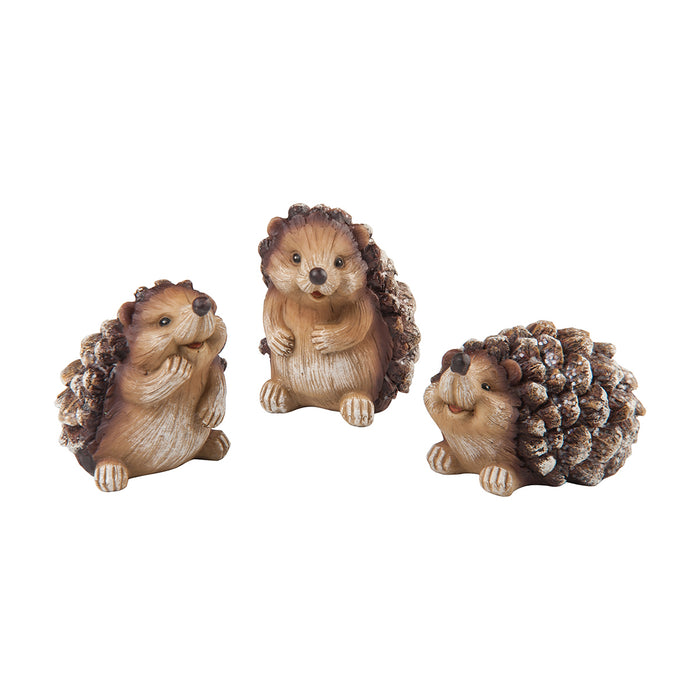 A Pinecone Hedgehog Figurine Set.