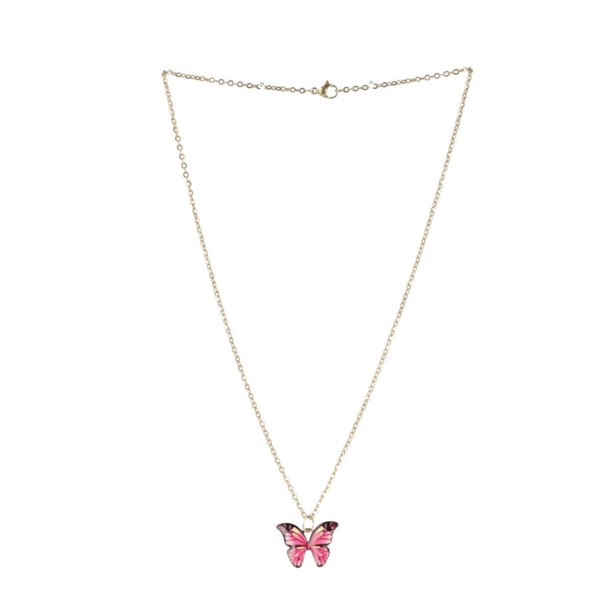 Pink Butterfly Necklace