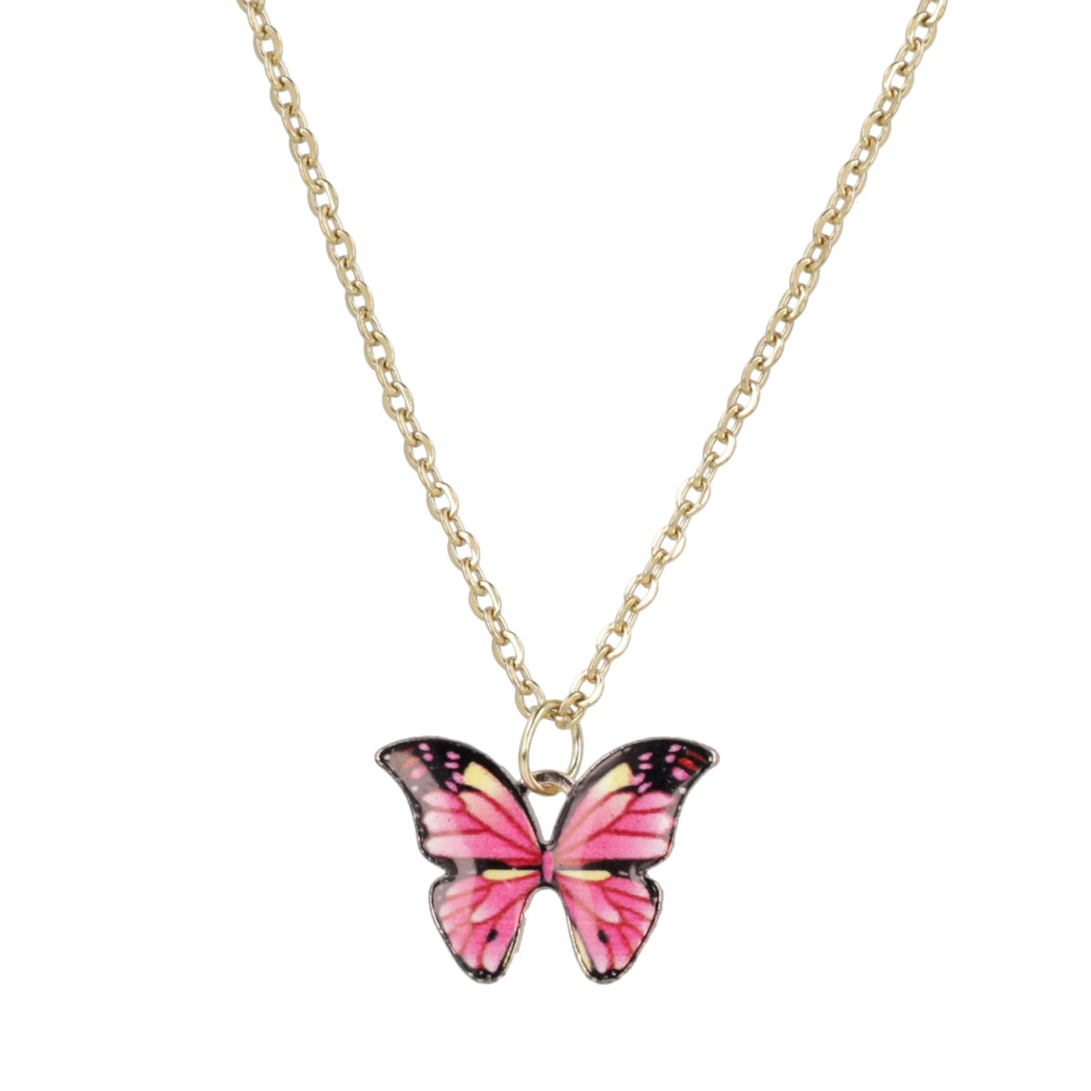 Pink Butterfly Necklace