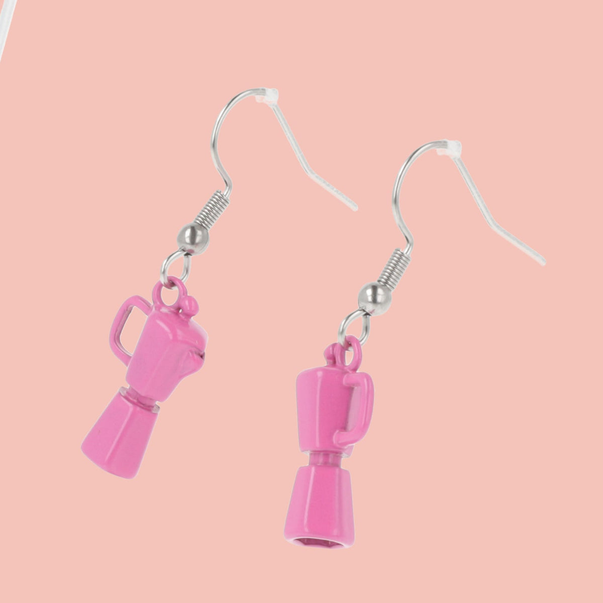 Pink Coffee Pot Earrings