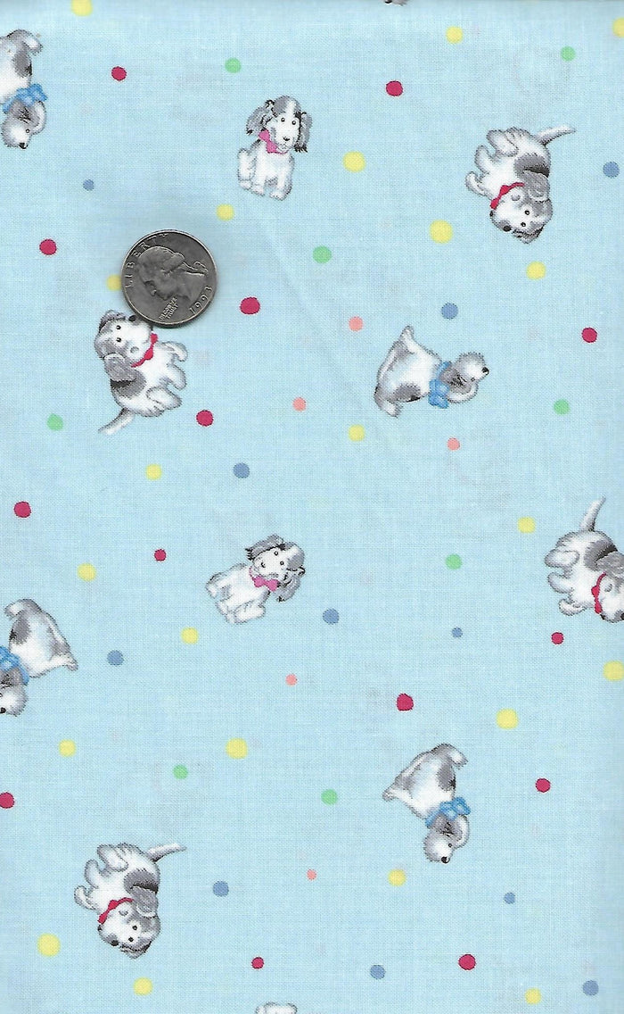 Puppy dogs on blue
