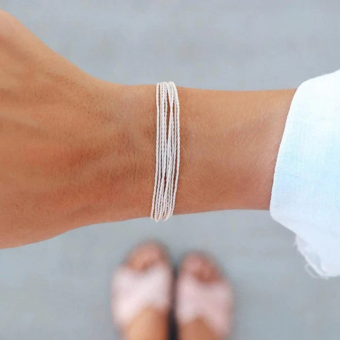 PURA VIDA BRIGHT SOLID WHITE BRACELET - Cottage Toys - Peterborough - Ontario - Canada