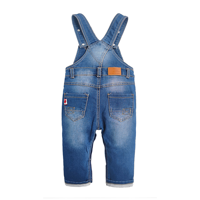Pure Cotton Ripped 2 Pockets Bibs Jeans Overalls