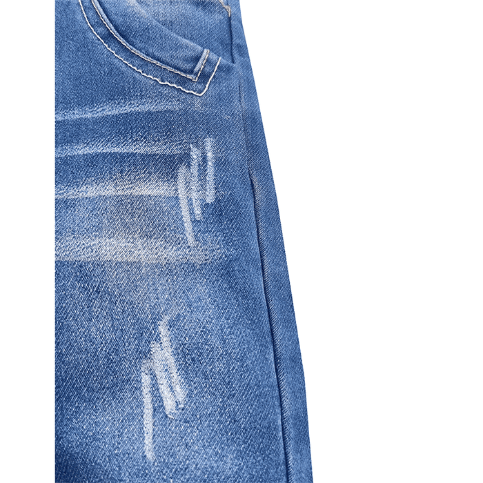 Pure Cotton Ripped 2 Pockets Bibs Jeans Overalls