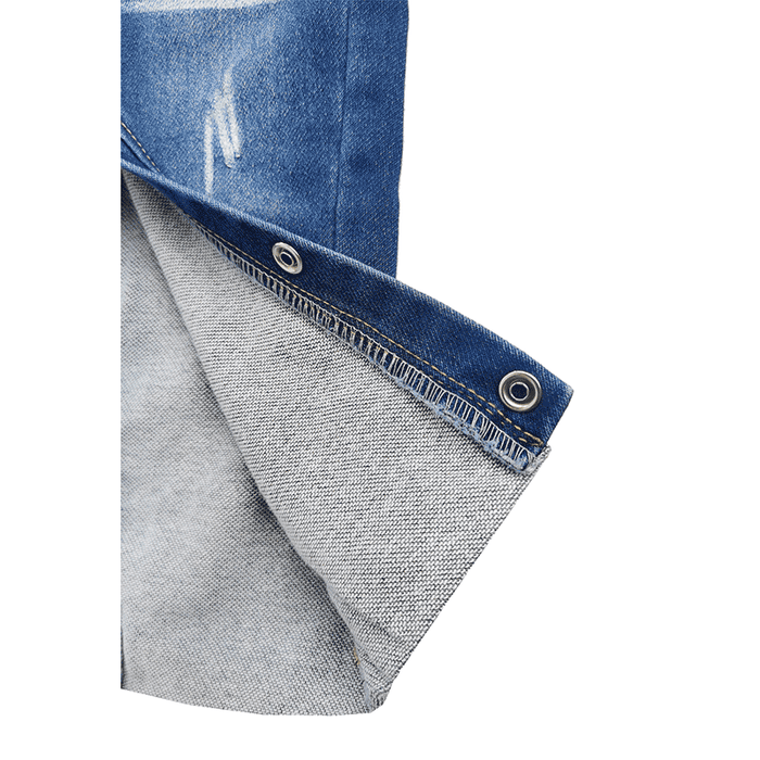 Pure Cotton Ripped 2 Pockets Bibs Jeans Overalls