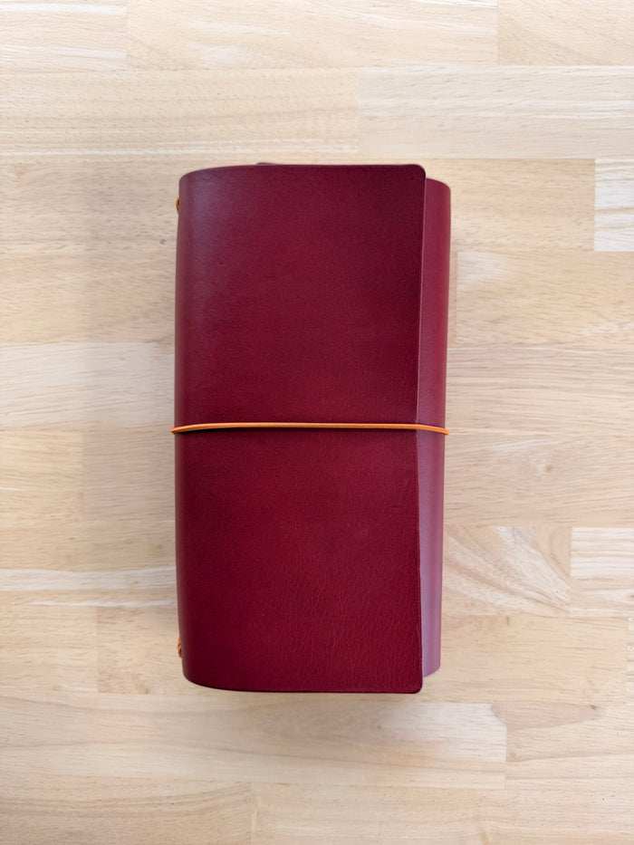 Quixotically Essie A5 Slim Tri-Fold Leather Notebook Cover (TN)