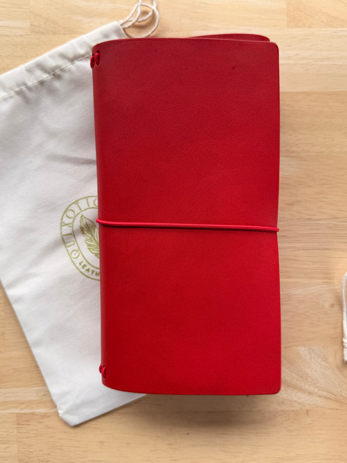 Quixotically Essie A5 Slim Tri-Fold Leather Notebook Cover (TN)