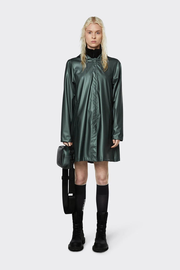 Rains - A-line Jacket - Silver Pine-Vestes et Manteaux-18340