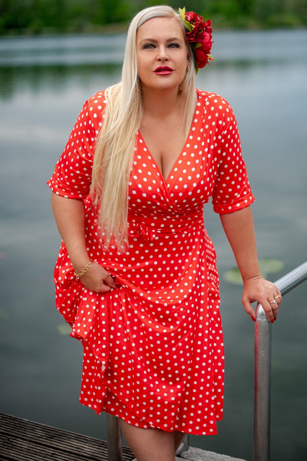 Matilda Red Polka Dot Wrap Dress
