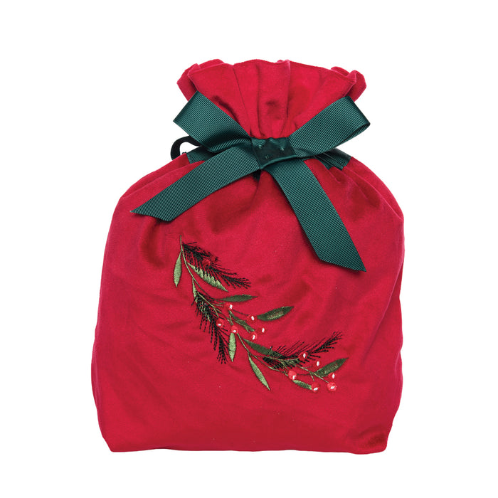 A Red Splendor Velvet Gift Bag.