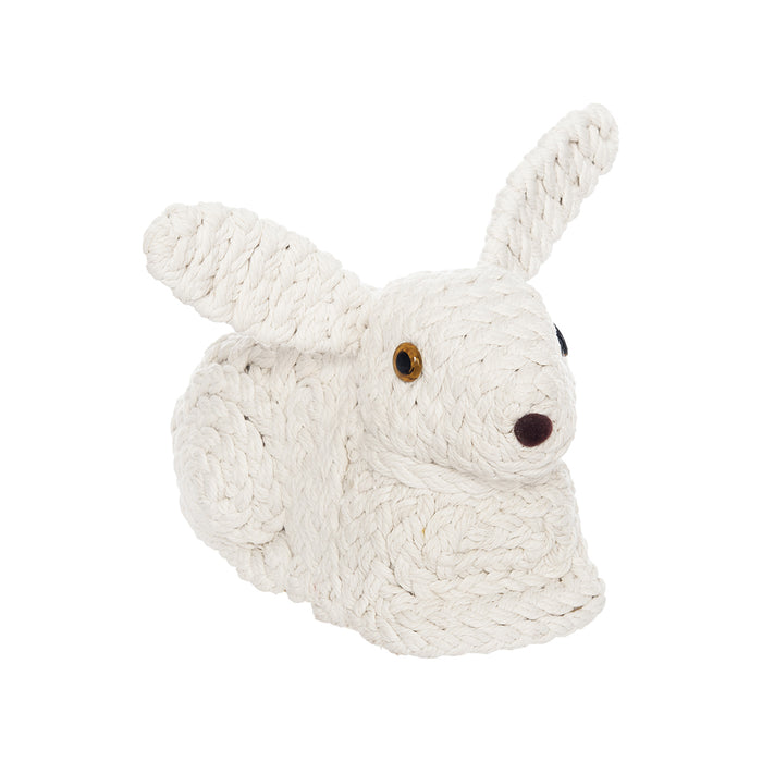 A Resting Woven Rabbit Figurine.