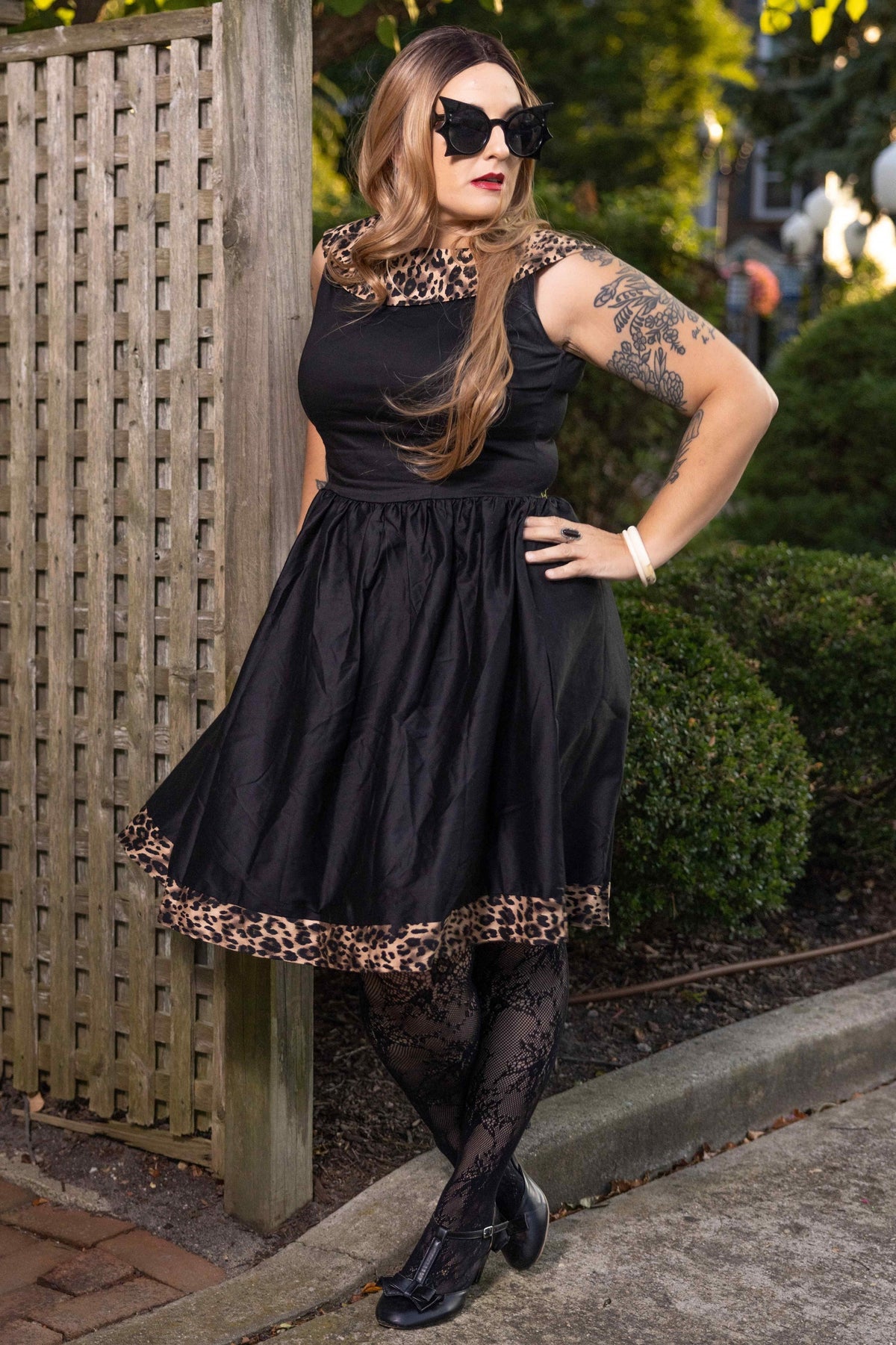 Cindy Retro Dress in Leopard Print