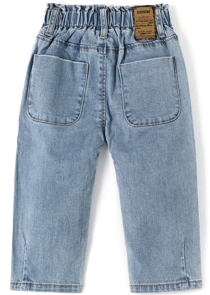 Ripped Denim Elastic Band Jeans