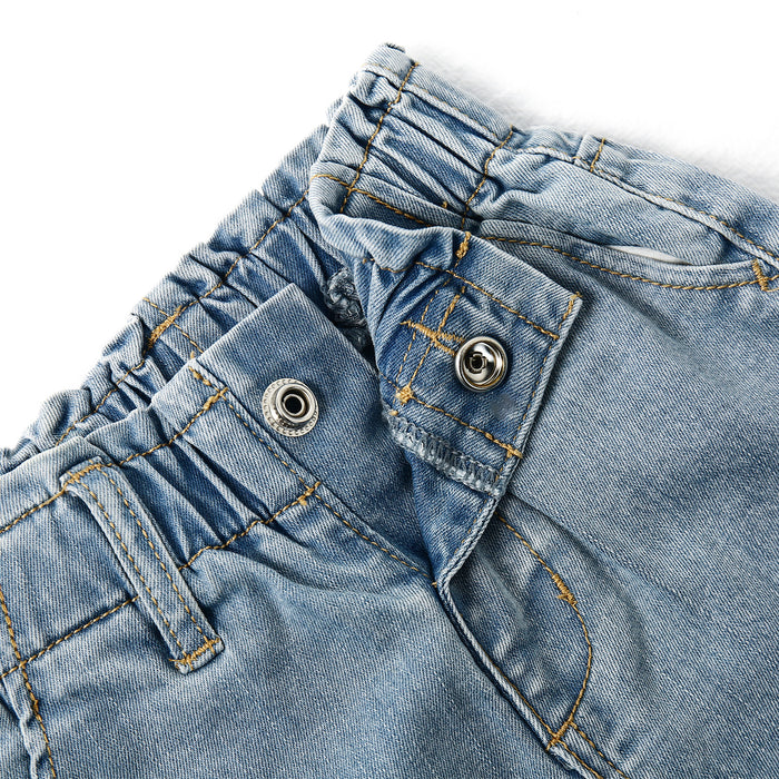 Ripped Denim Elastic Band Jeans