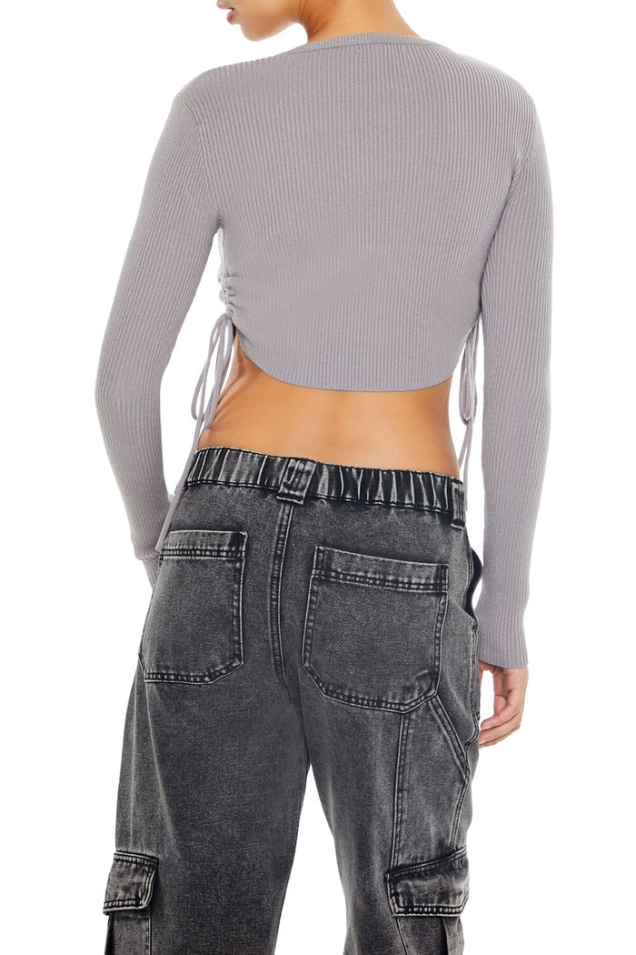 Ruched Cropped Sweater