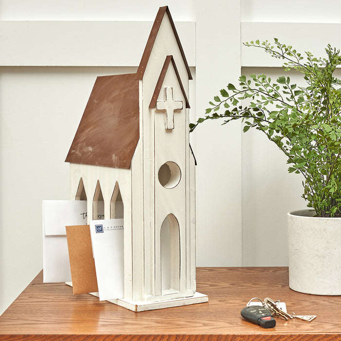 A Rustic Church Card Holder.