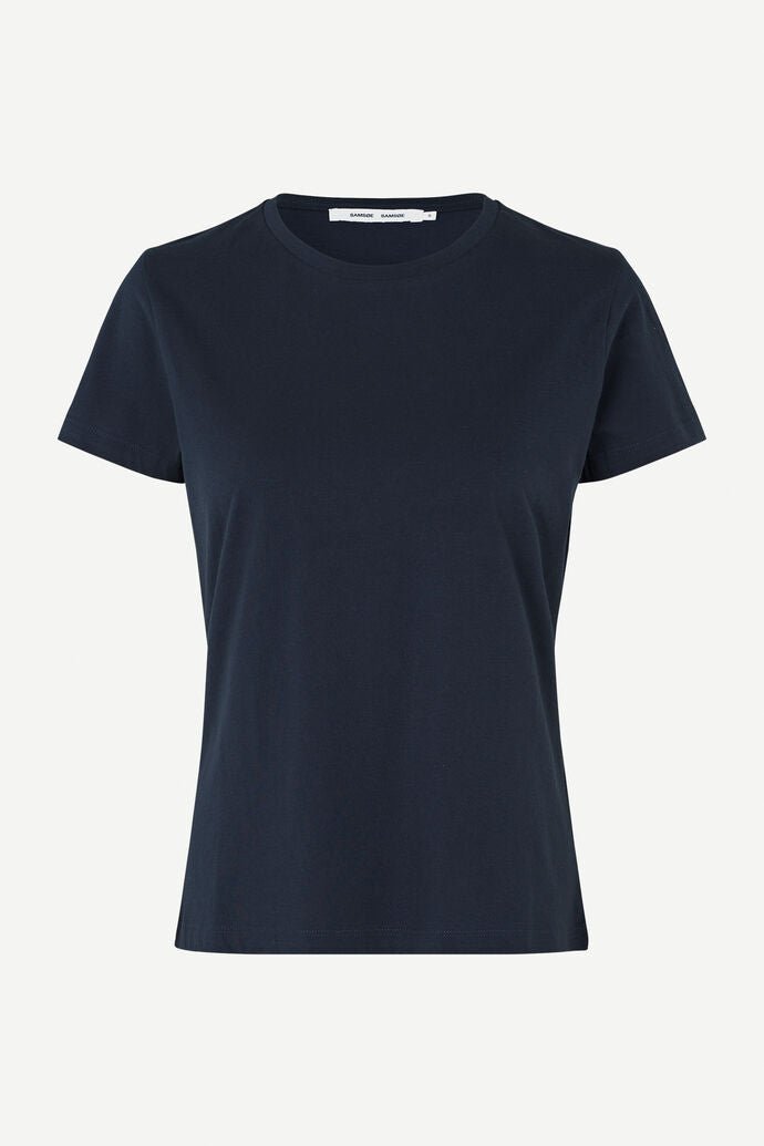 Samsoe Samsoe Femme - Solly Tee Solid 205 Sky captain - T-shirt bleu nuit-Tops-F00012050