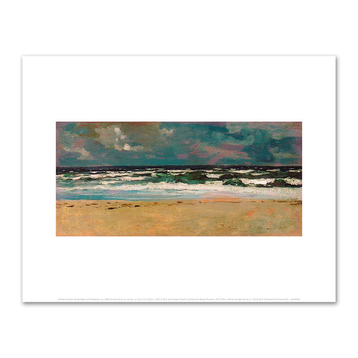 Winslow Homer, Sandy Beach with Breakers, ca. 1869, Cooper Hewitt, Smithsonian Design Museum. Fine Art Prints in various sizes by Museums.Co