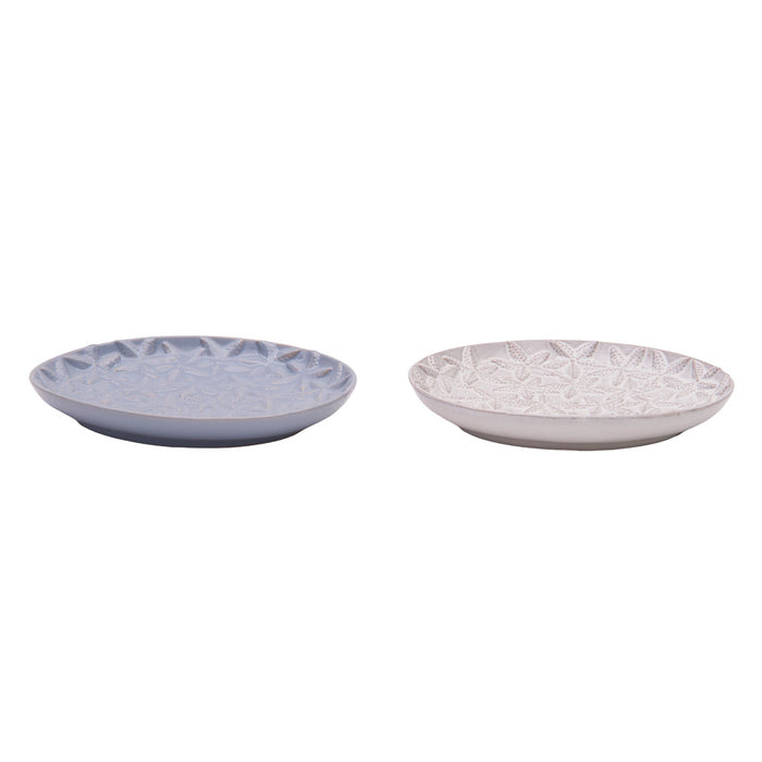 A Sea Star Embossed Plate, Set of 2.