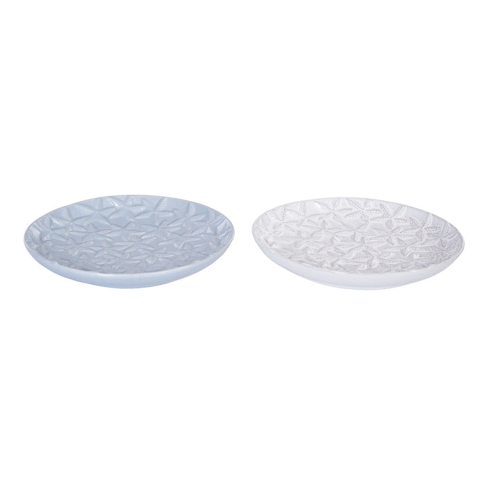 A Sea Star Embossed Plate, Set of 2.