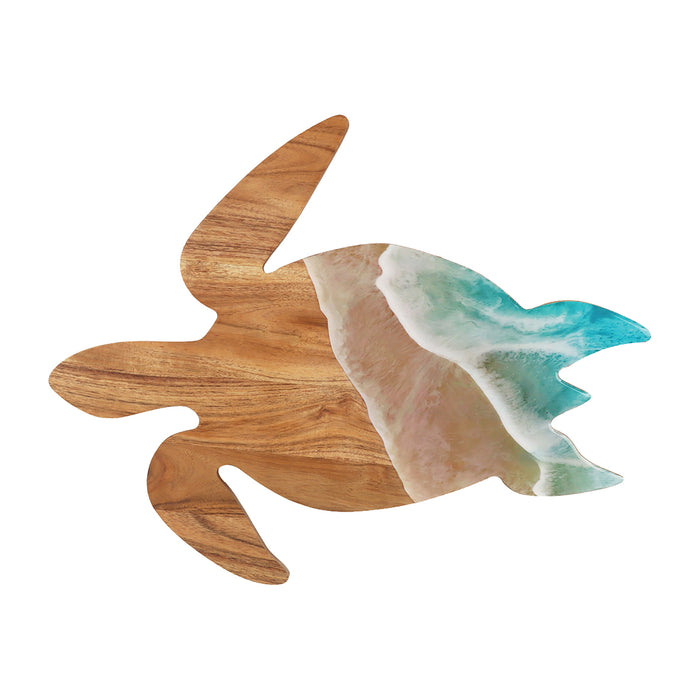 A Sea Turtle Wave Acacia Wood Server.
