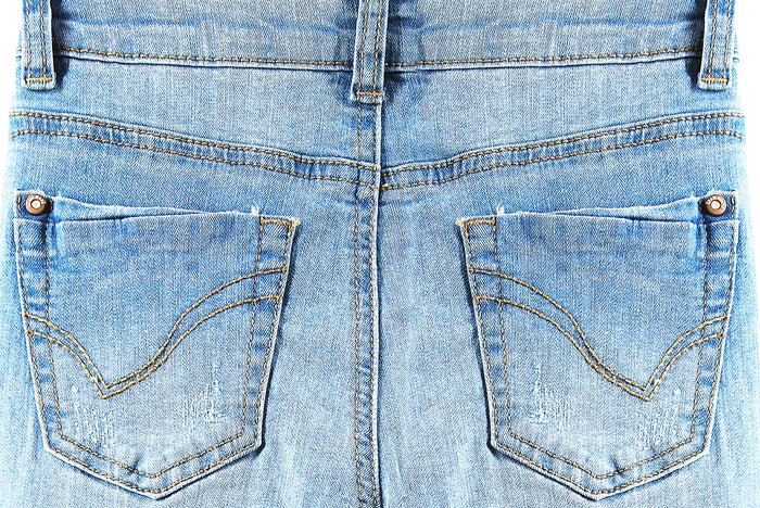 Slim Jeans For Kids Bird Shaped Ripped Holes Elastic Band Inside