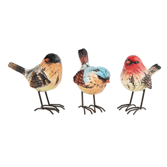 A Standing Colorful Birds Figurine Set.