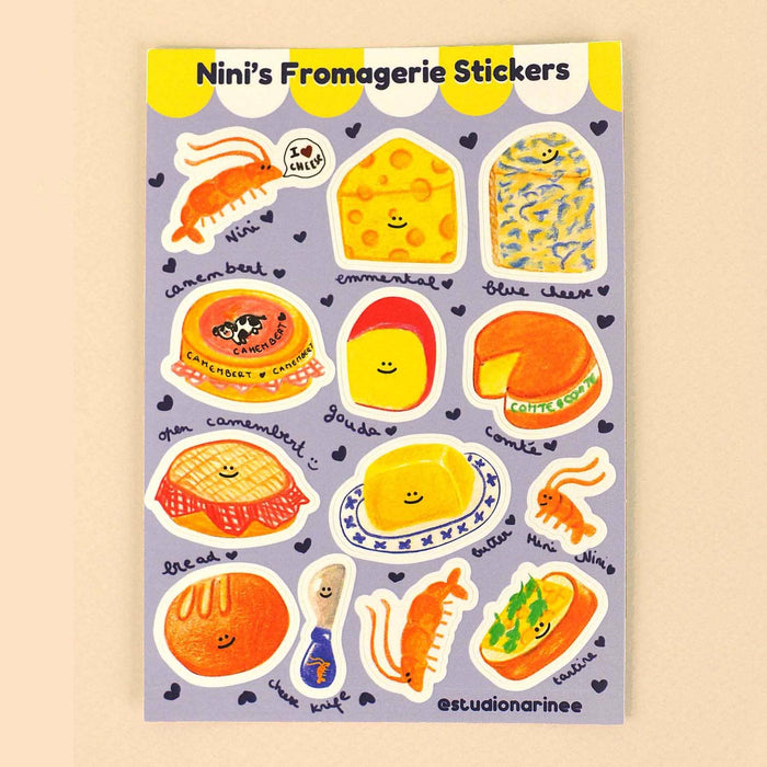 Studio Narine - Cheese Lover – A6 Sticker Sheet