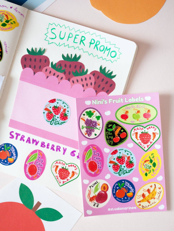 Studio Narine - Fruit Labels– A6 Sticker Sheet