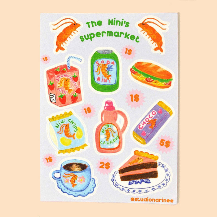 Studio Narine - Supermarket – A6 Sticker Sheet