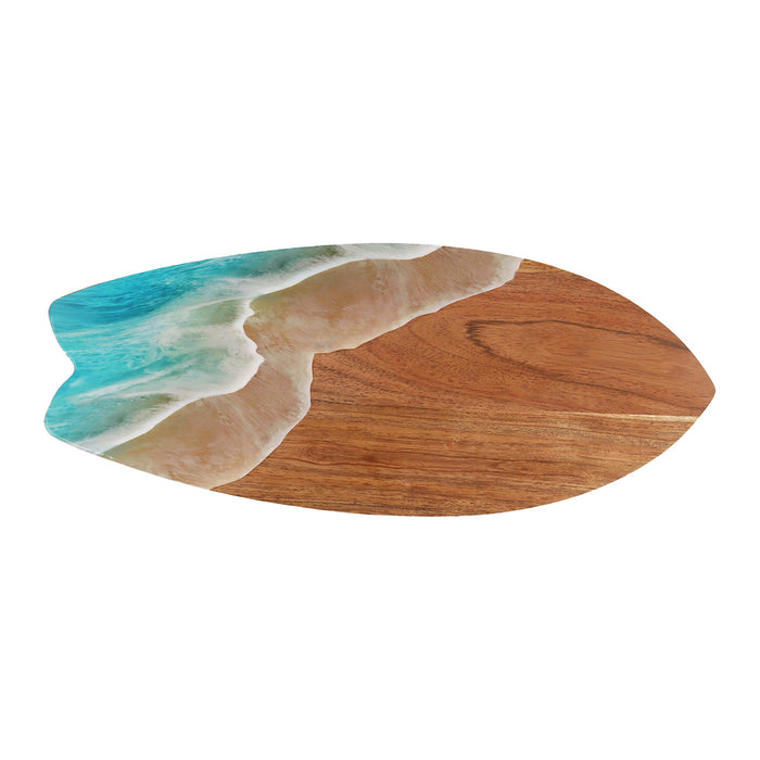 A Surfboard Wave Mango Wood Server.