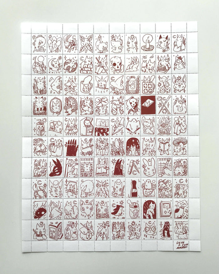 The Portland Stamp Company - Creatures by Deth P. Sun - Lick & Stick Stamps