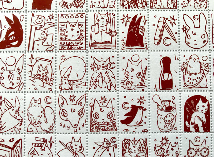The Portland Stamp Company - Creatures by Deth P. Sun - Lick & Stick Stamps