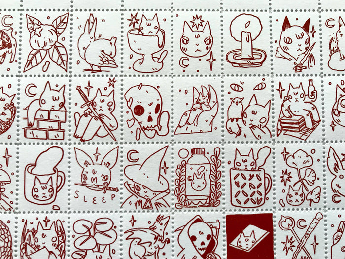 The Portland Stamp Company - Creatures by Deth P. Sun - Lick & Stick Stamps