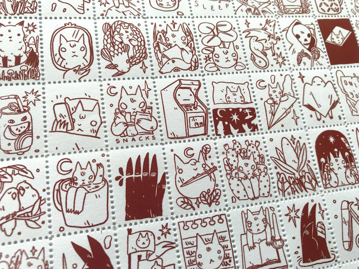 The Portland Stamp Company - Creatures by Deth P. Sun - Lick & Stick Stamps