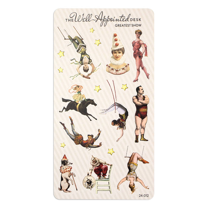 The Well-Appointed Desk - Greatest Show Circus Sticker Sheet (24-012)