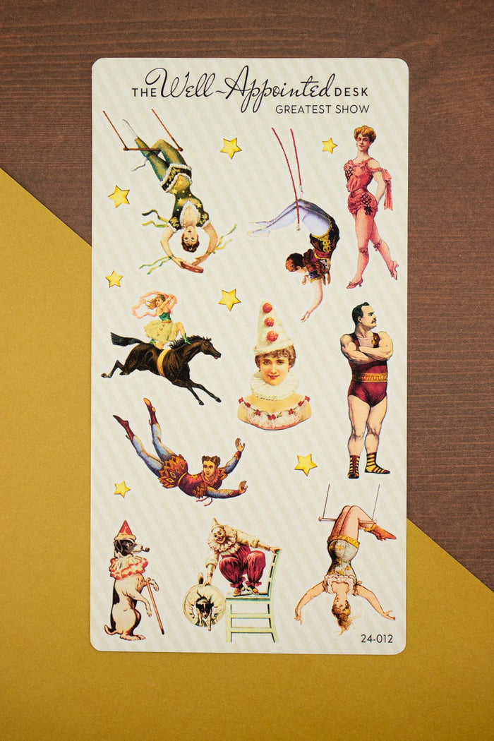 The Well-Appointed Desk - Greatest Show Circus Sticker Sheet (24-012)