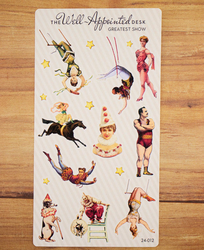 The Well-Appointed Desk - Greatest Show Circus Sticker Sheet (24-012)