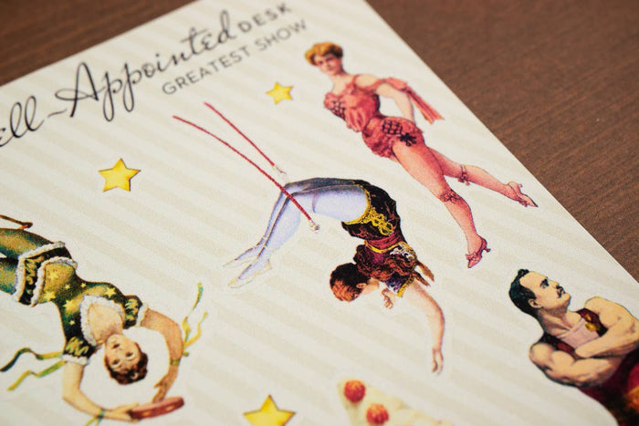 The Well-Appointed Desk - Greatest Show Circus Sticker Sheet (24-012)