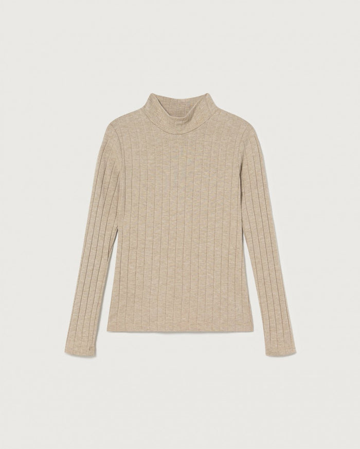 Thinking Mu - Taupe Trash Ellen LS Top - Eco-responsable-Tops-WPT00108