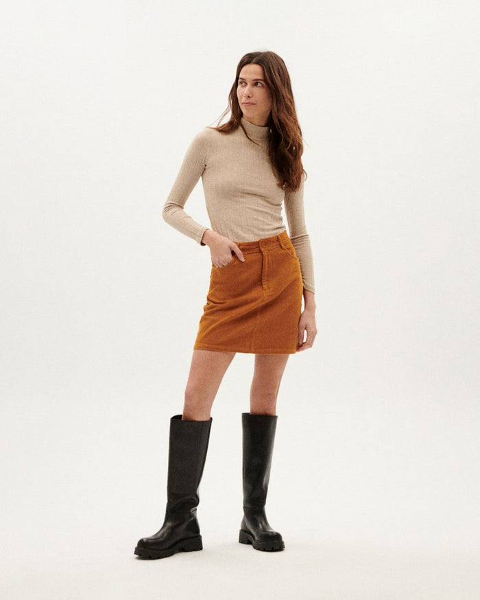 Thinking Mu - Taupe Trash Ellen LS Top - Eco-responsable-Tops-WPT00108
